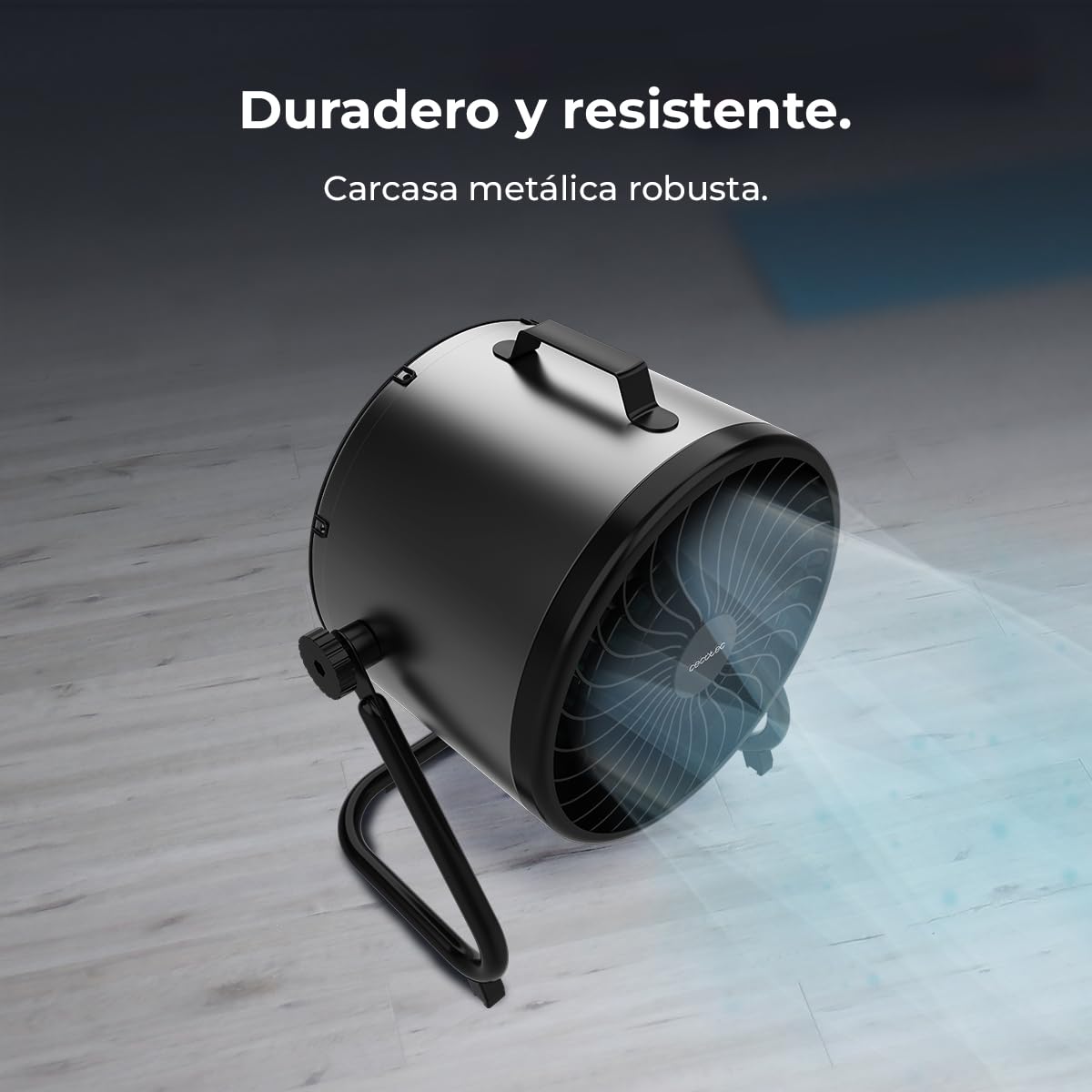 Cecotec Ventilador de Suelo Industrial Proindustry Flowcannon. 140W, Carcasa Metálica, 3 Velocidades, 1300Rpm, Flujo de Aire 4800m³/h, Rejilla De Protección, Diseño Estable, Inclinación Ajustable