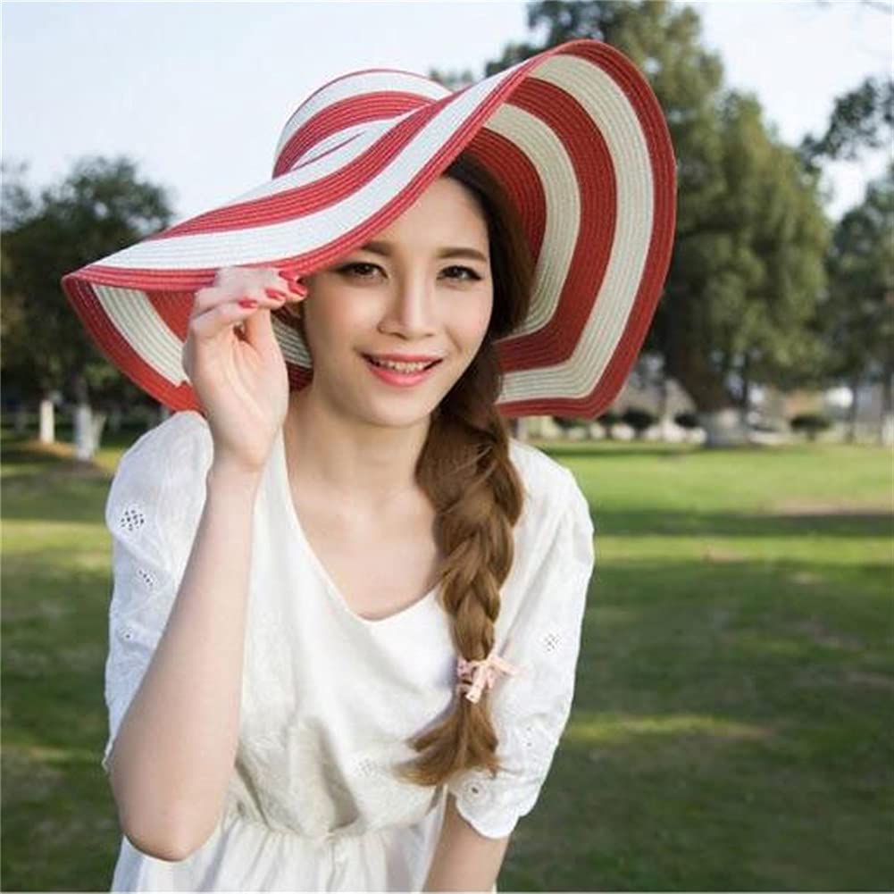 Sombreros de Mujer de Verano Ventilación Plegable Sombreros para el Sol Sombrero de Playa Cuerda de Viento Tamaño de Ajuste Fijo Sombrero Protector Solar (Color : C, Size : Mcode) (C Mcode)