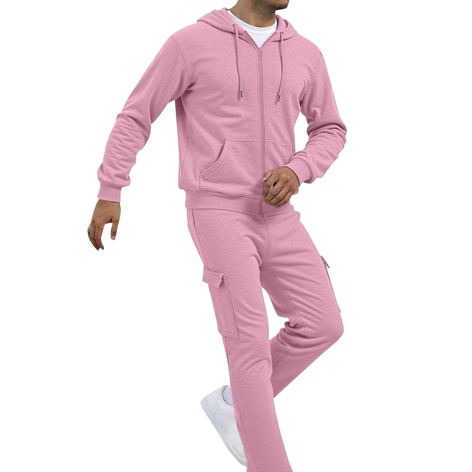 Tuta da uomo Set 2 pezzi felpa con cappuccio, felpe da uomo Pack