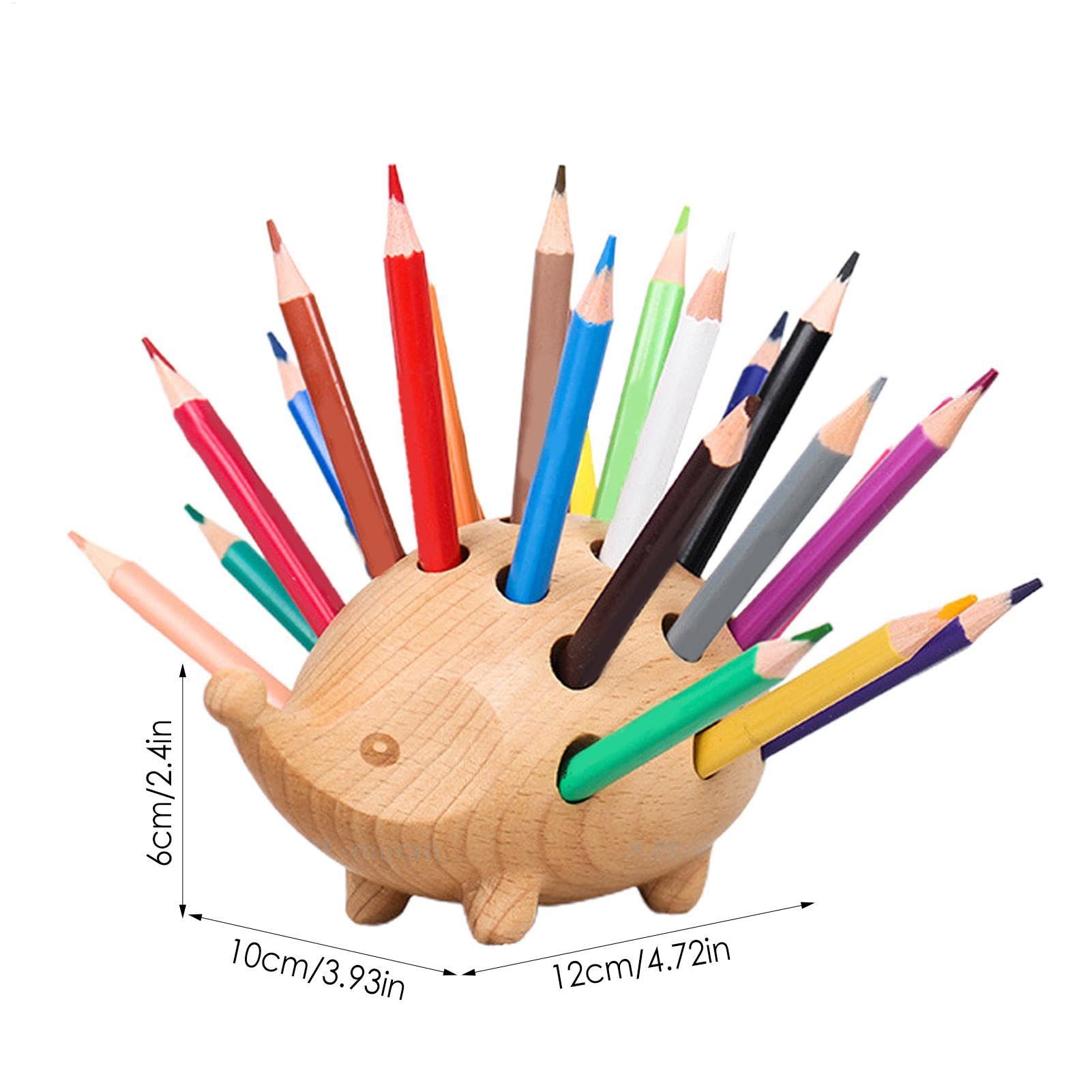 Organisateur de crayons Hérisson - Pot à crayons en bois de hérisson