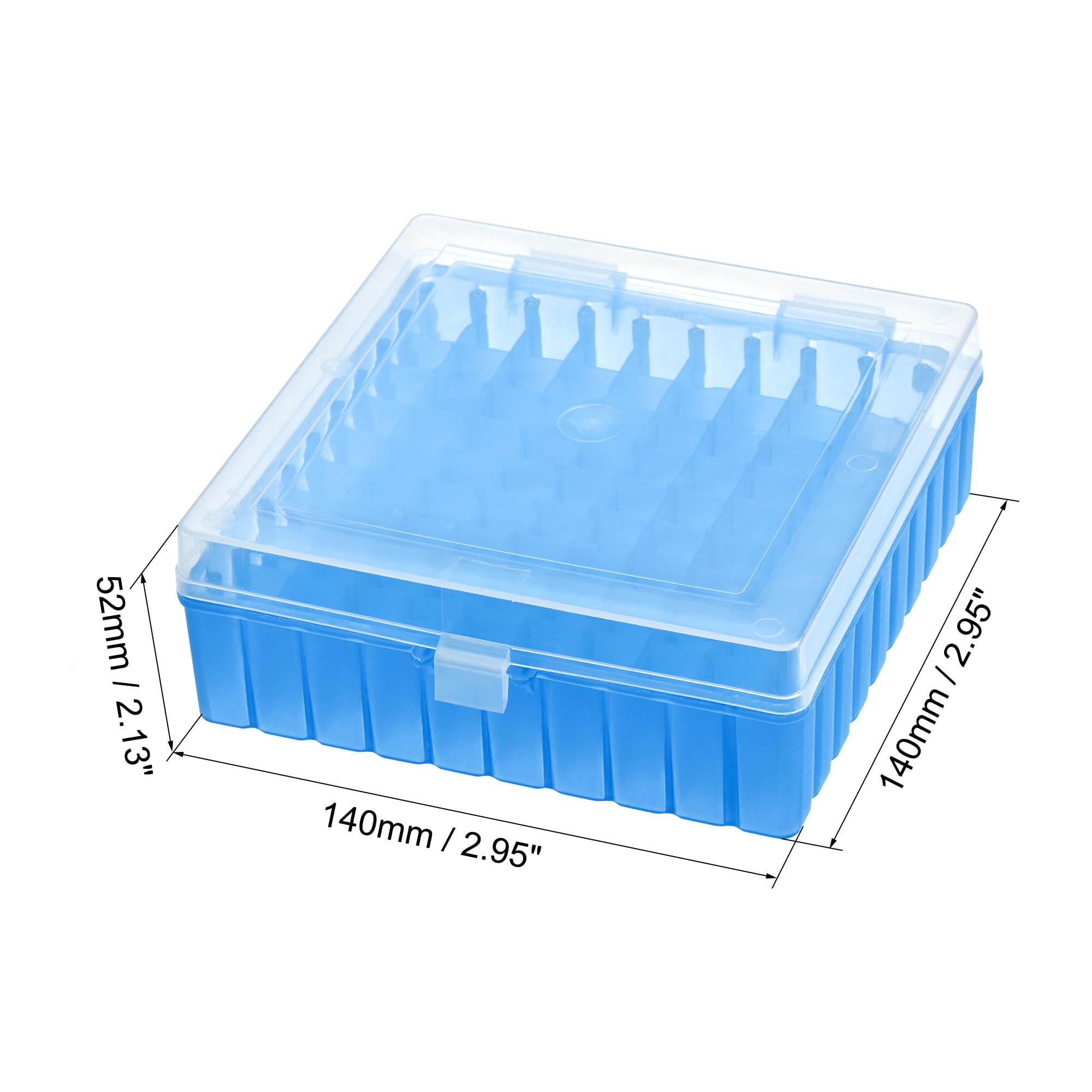 QUARKZMAN Zentrifugenröhrchen Gefrierlagerbox 100 Plätze Wasserdichter Polypropylen Verriegelbarer Kryogenischer Haltergestell für 1,5/1,8/2ml Mikrozentrifugenröhrchen Vials Proben, Blau
