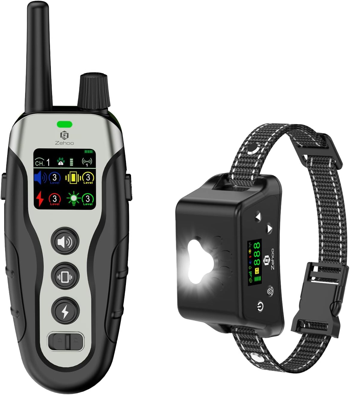 GPS Wireless Dog Fence System and Remote Training 2-in-1,Radius 33-999 Yards,Beep,Vibration,Safe Shock,Night Lighting,IPX7 Waterproof,Electric -Collar Fence for Medium Large Dogs (Black, 1 Pack)