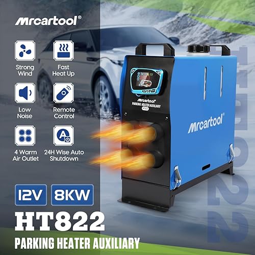Miniatura 2 de MR CARTOOL Calentador de aire diésel, calentador de estacionamiento de coche de 8KW 12V, calentador portátil para camión con control remoto,