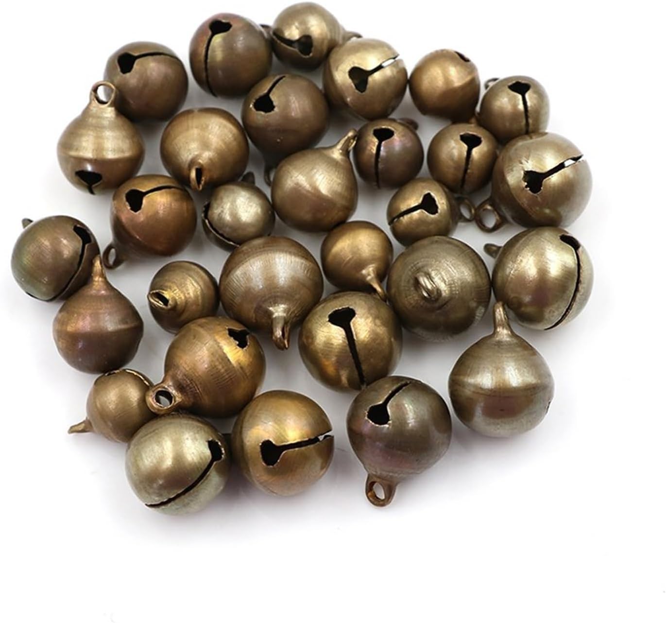 small bell,Bells,jingle bells for crafting, 10pcs/lot 10/12/14cm Metal Jingle Bells Christmas Tree Festival Party Decoration Decorations DIY Crafts Accessories (Color : Brown, Size : 14mm) ( Color : B