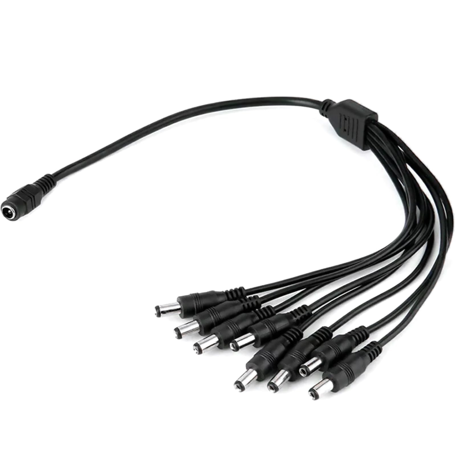 Power Supply Cord Y Adapter, 1 Female to 8 Male Power Splitter Cable for CCTV Surveillance System