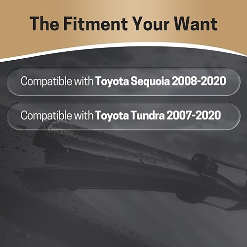Miniatura 6 de YOKKIP Limpiaparabrisas de 26 + 23 pulgadas  Repuesto para Toyota Sequoia 2008-2020, Toyota Tundra 2007-2020, limpiaparabrisas delantero prémium