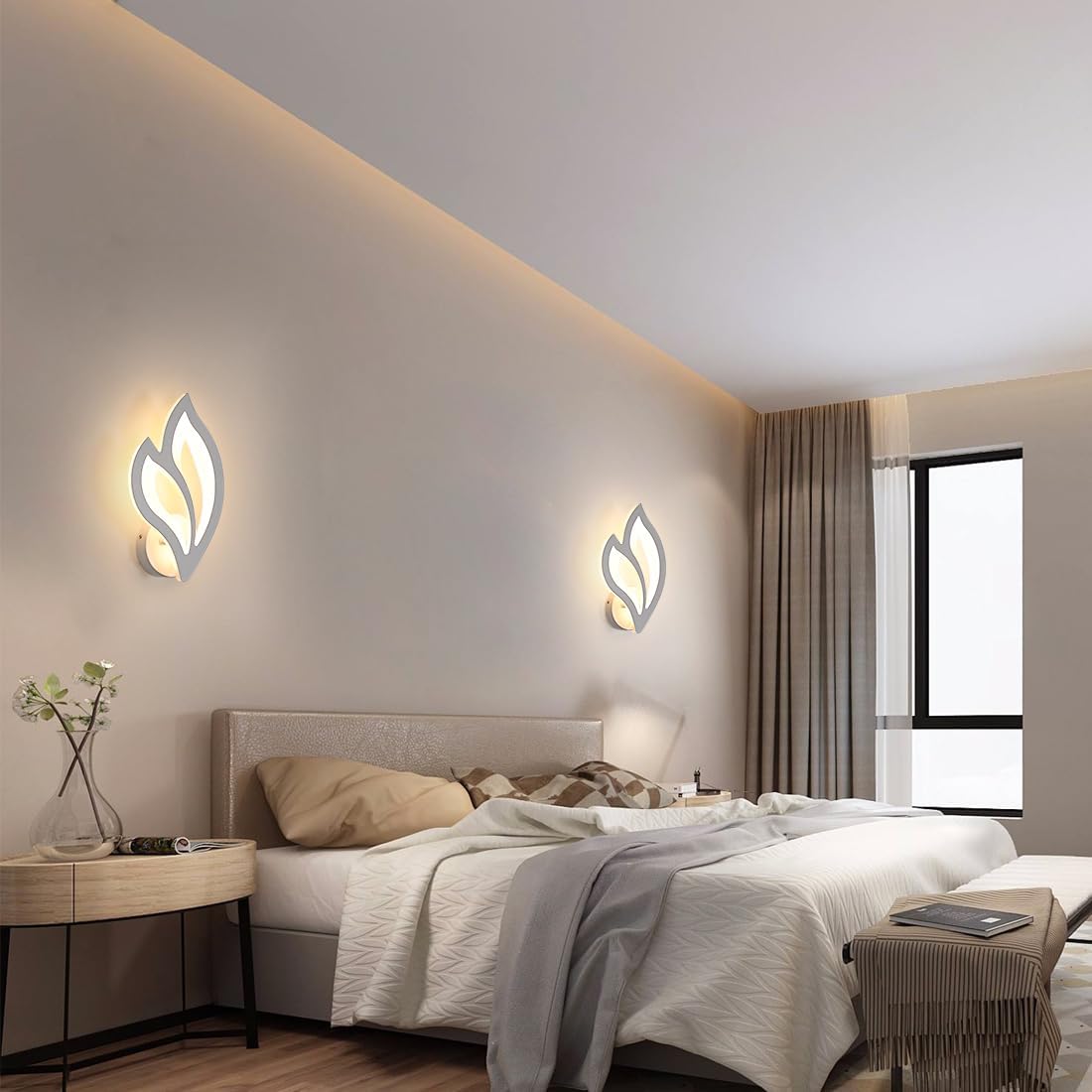 Applique da Parete Interno, 13W 1500LM 3000K Luce Bianco Calda Lampada da Parete a LED a Forma di Fiore in Acrilico, Lampada a Muro Moderna per Corridoio, Camera da Letto, Soggiorno