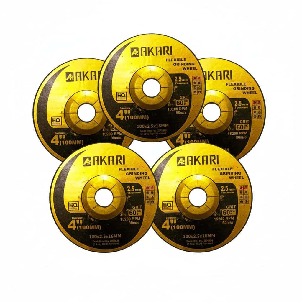Akari GC Grinding Wheel 4 Inch (5 Pcs) | 15200 RPM Heavy-Duty Grinding & Polishing Wheel | Stone, Metal & Marble Cutting/Finishing Disc | Durable Abrasive Wheel for Angle Grinder-image-14
