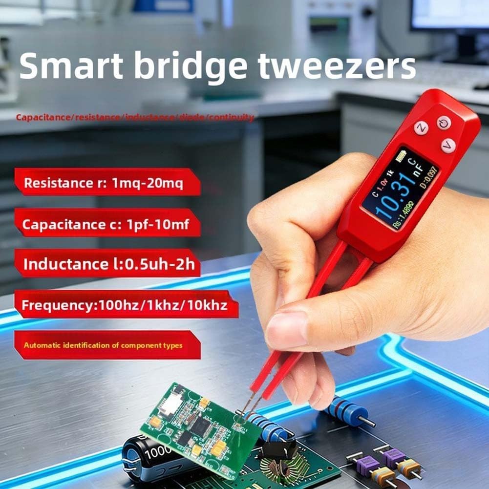 PZEM-039 LCR Messgerät Digitale Pinzette Automatischer Tester für Widerstand Kapazität Induktivität mit TFT Display Type-C 148mm
