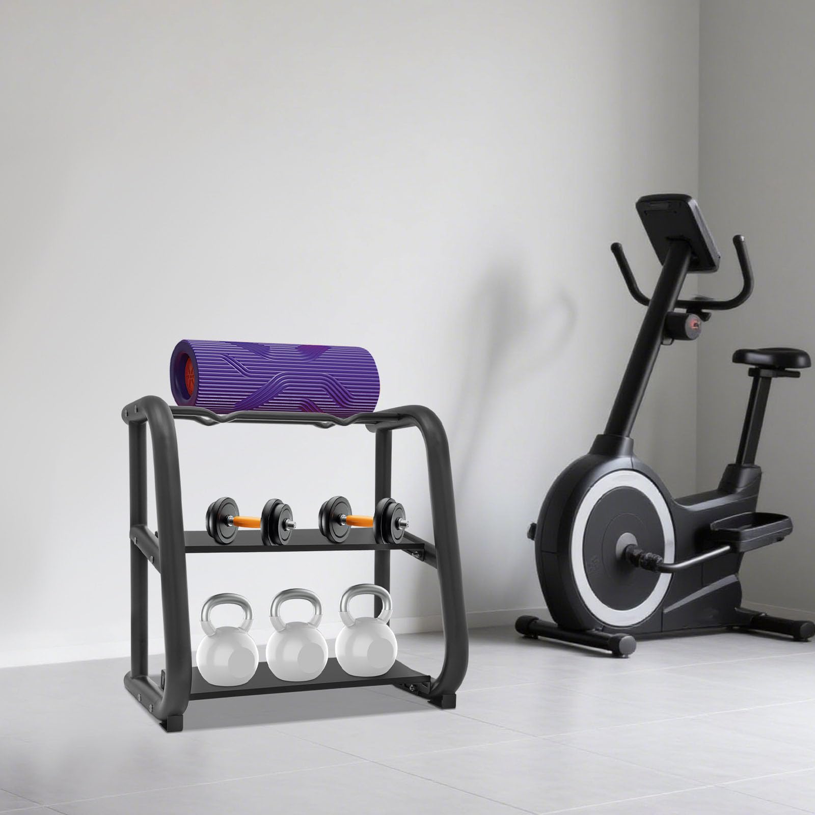 Supporto multifunzione per manubri e kettlebell – 100 kg di capacità di carico (solo scaffali)