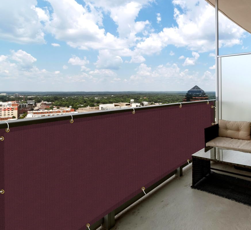 MetDeals HDPE Self Fold Balcony Baby Safety Net for Railing & staircases | 85% Sun & UV Blockage Balcony Safety Net with Rust-Free Grommets & Cable Tie for Easy Installation(Wine, 0.90X5 MTR)-image-12