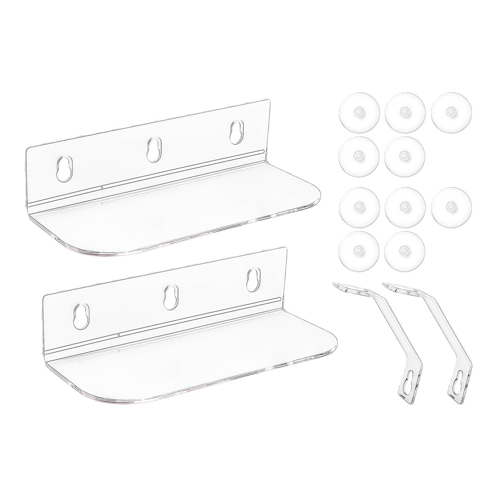 Kalttoy Shelf for Window Plant Display Organization Suction Cup Shelf for Plant Clear for Pots Indoor Outdoor Flower Acrylic Holder
