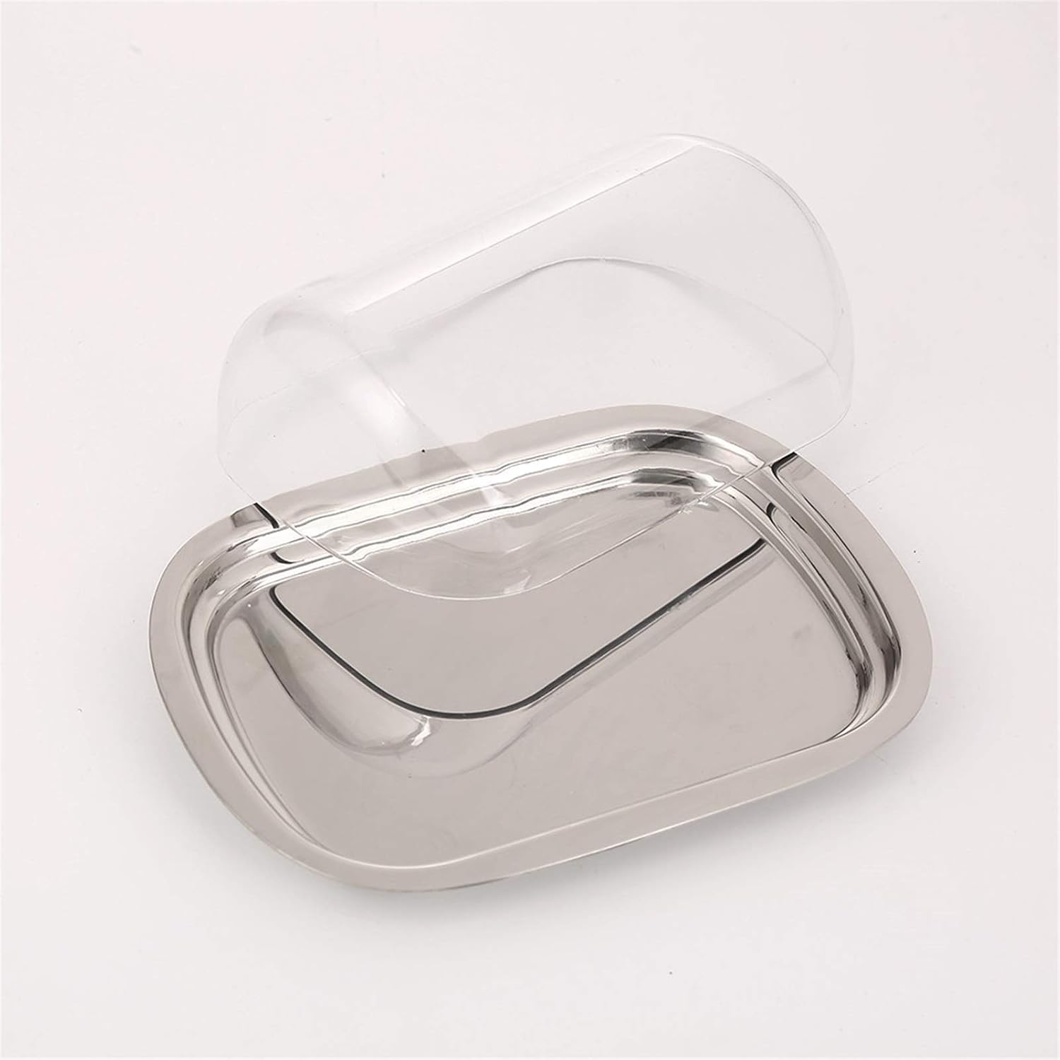 Butter Container Stainless Steel Butter Dish Elegant Server Storage Keeper with Clear Cover Good Air Tightness Butter Crock Easy to Use for All Types of Butter