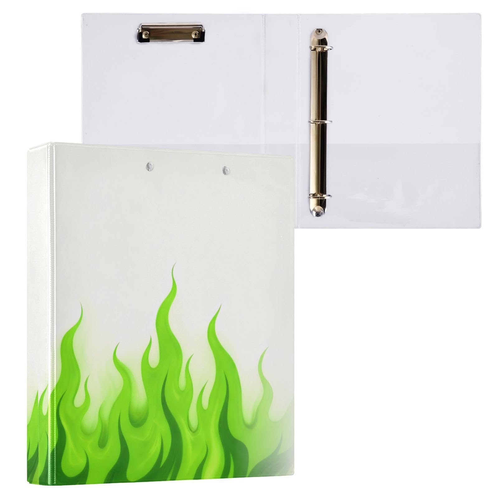 Raccoglitore per materiale scolastico da 1 e 1/2 pollici, bianco fluorescente verde freddo