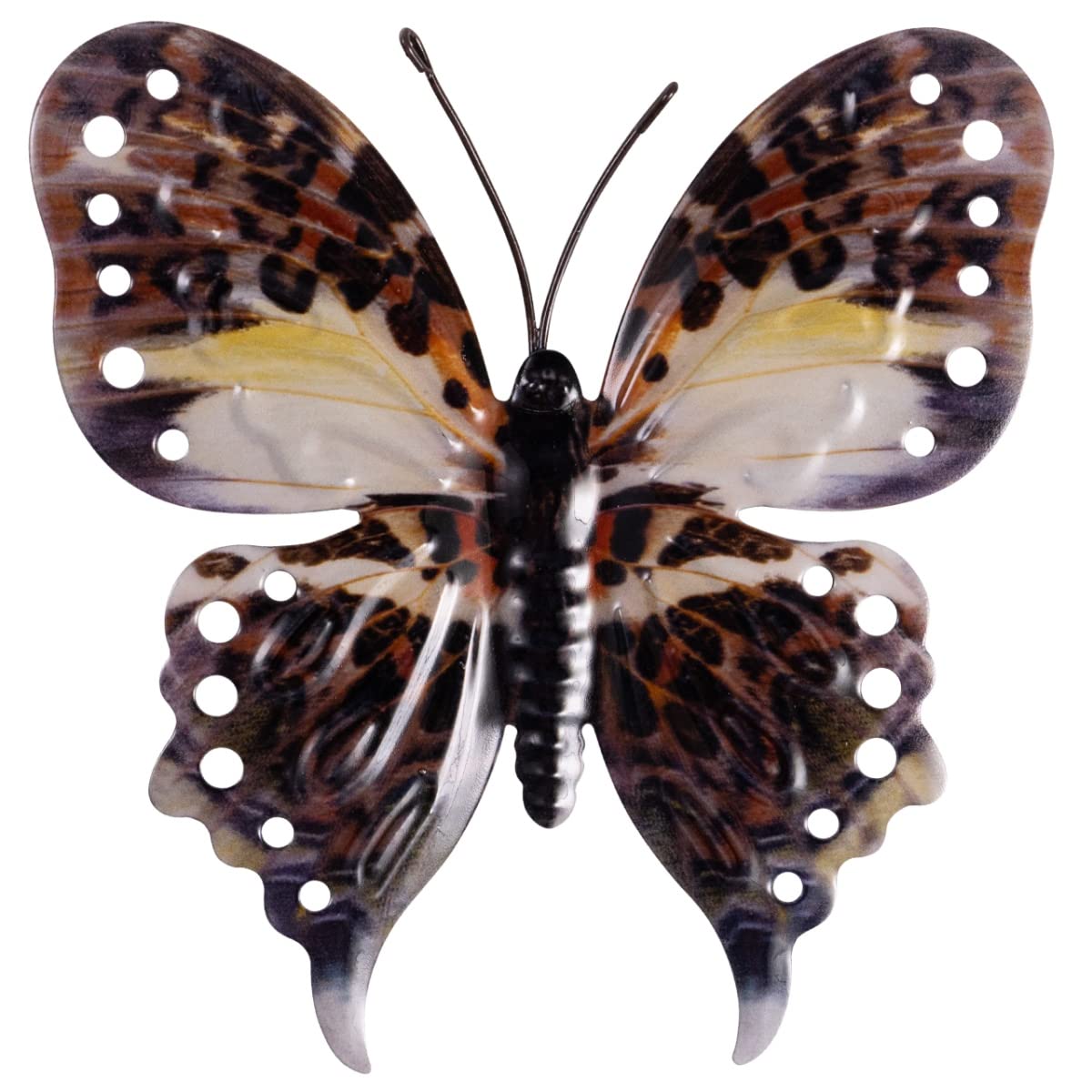 CIM Metal Wall Art - Leopard Butterfly - 22cm - 3D Animal Wall Picture - Wall Art with Practical Wall Hanging - Animated Wall Sculpture - Gift Idea