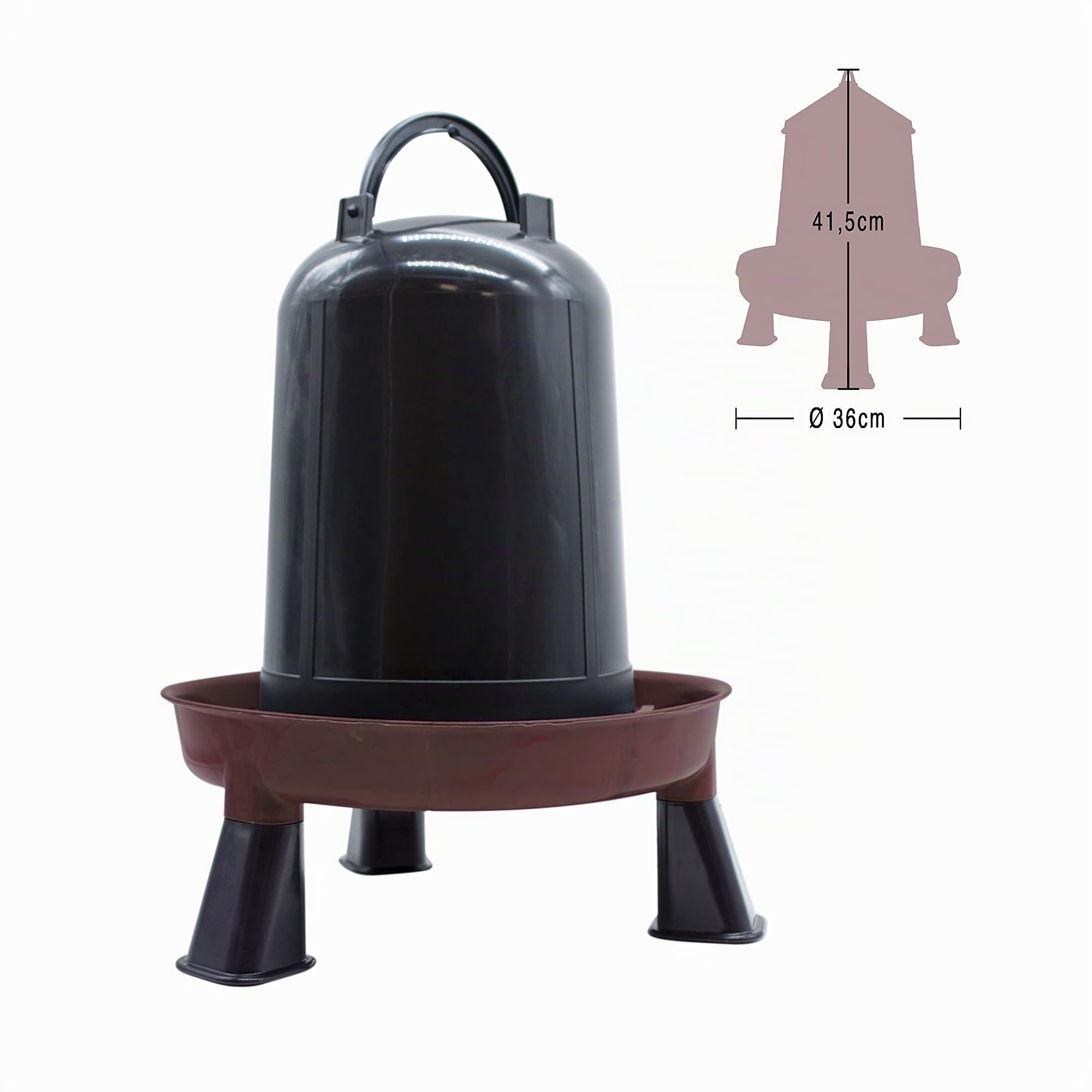 FINCA CASAREJO Pack Mangeoire 8 Kg + Abreuvoir 10 L pour Poules - Mangeoire et Abreuvoir avec Pieds - Plastique Recyclé