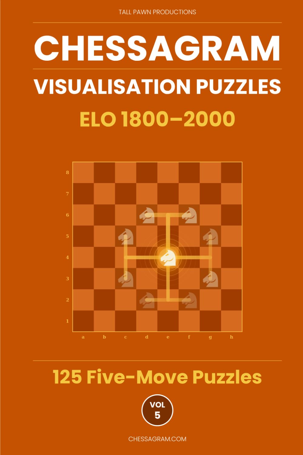 Chessagram: 125 Five-Move Chess Puzzles — Visualisation Training to Sharpen Tactics and Calculation (ELO 1800–2000) (Chessagram Method - 5-Moves - White to Play)