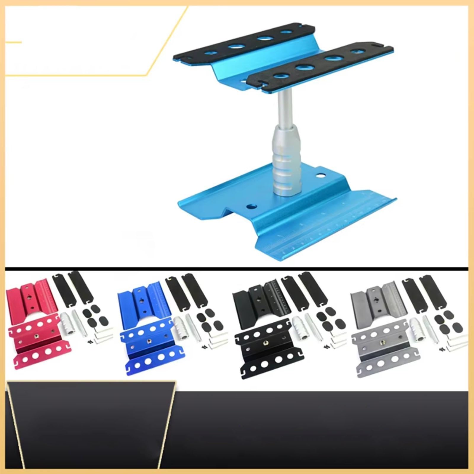 Herramienta Desmontaje RC Soporte Trabajo para Elevación Herramientas Coches RC Plataforma Giratoria 360 ​​Grados Estación Reparación 1/10 1/8 para Coche para Buggy Crawler(Blue)