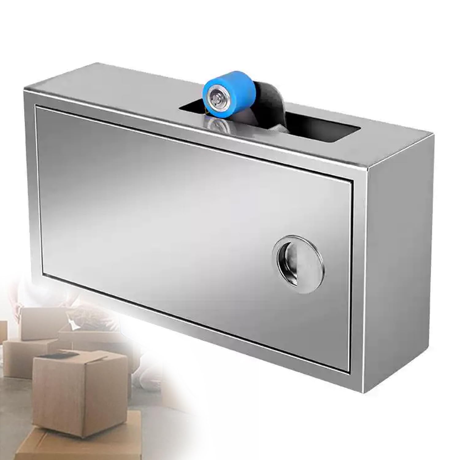 GYKOZY Stainless Steel Desktop Carton Sealing Machine, Automatic Tape Cutting Machine, Manual Tape Dispenser, Industrial Packaging Packaging,for 2.5cm Wide Tape