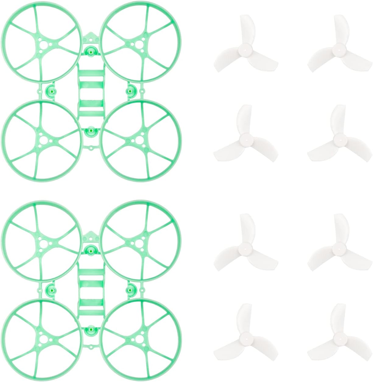 BETAFPV Meteor65 Pro 1S Brushless Whoop Frame Kit Green with 2 Sets 35mm 3-Blade Propeller 1.0mm Shaft White for 65mm Meteor65 Pro 1S Brushless Micro Racing Whoop Drone Quadcopter