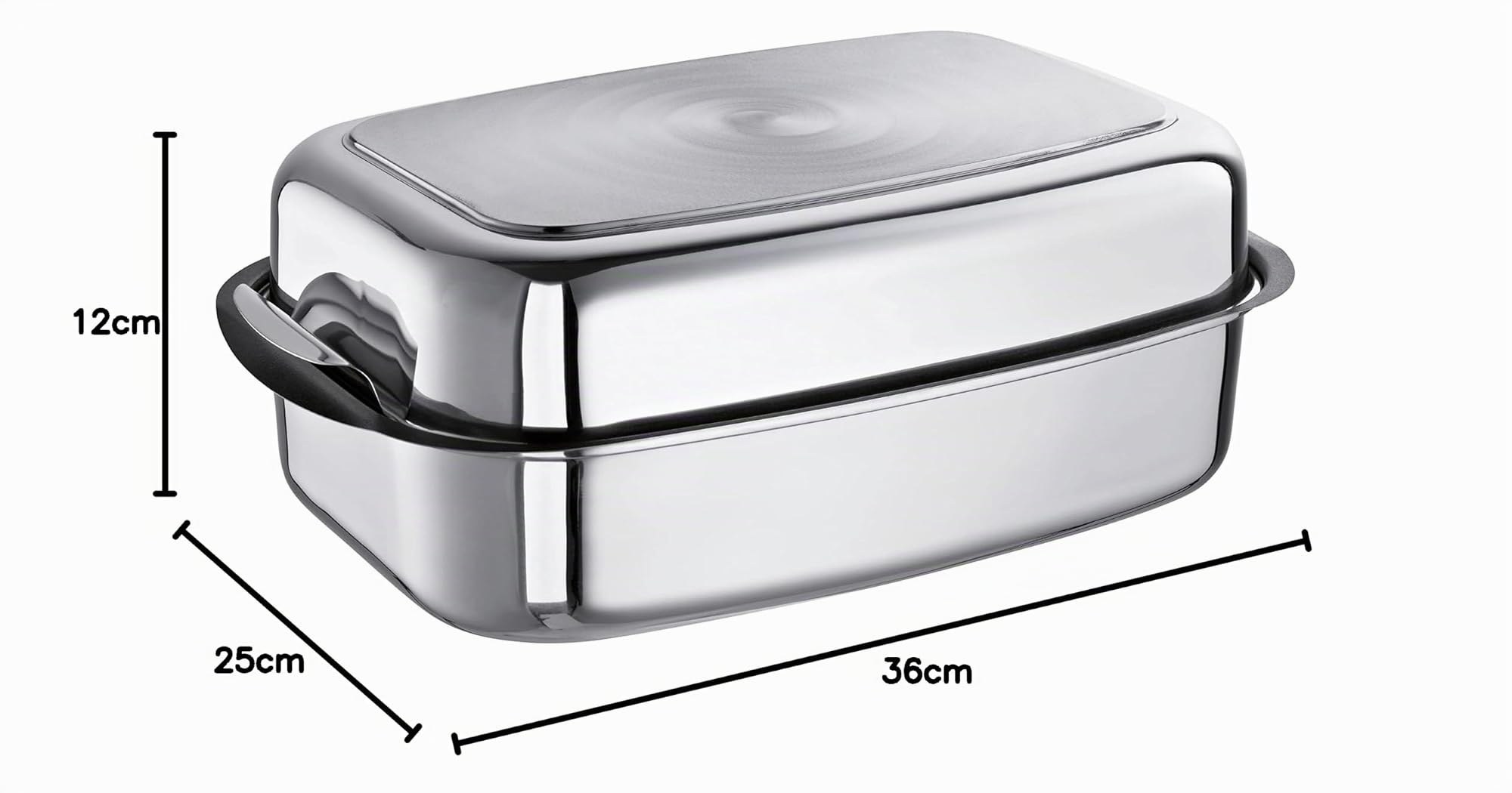 Schulte-Ufer 67061-36 Allzweck-Bräter Easy, 36 x 25 cm, 6,00 l, Edelstahl, 36 cm, Silber
