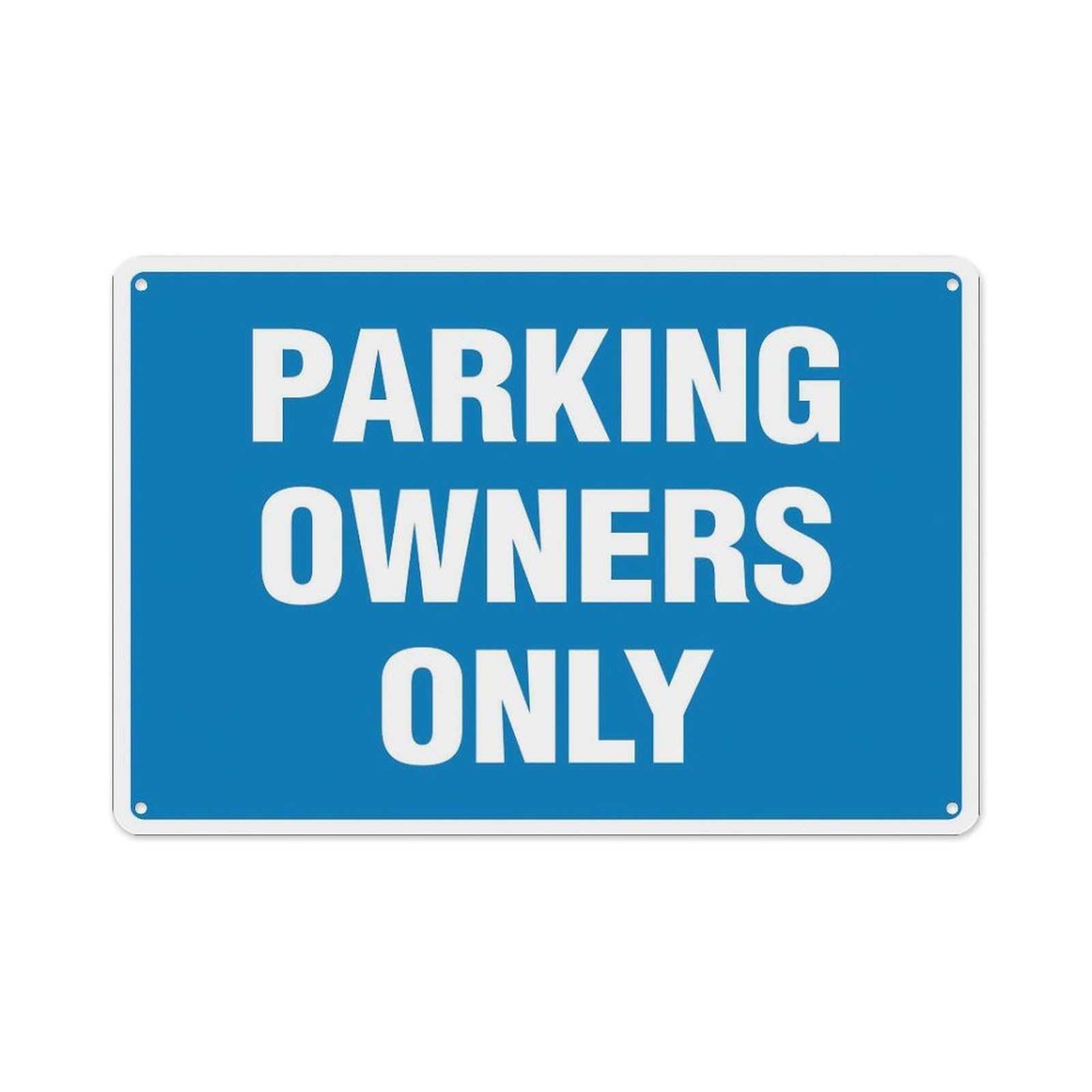 peiyeety Parking Owners Only Sign Aluminum Tin Warning Signs for Home Outdoor Garden 12X16 Inches