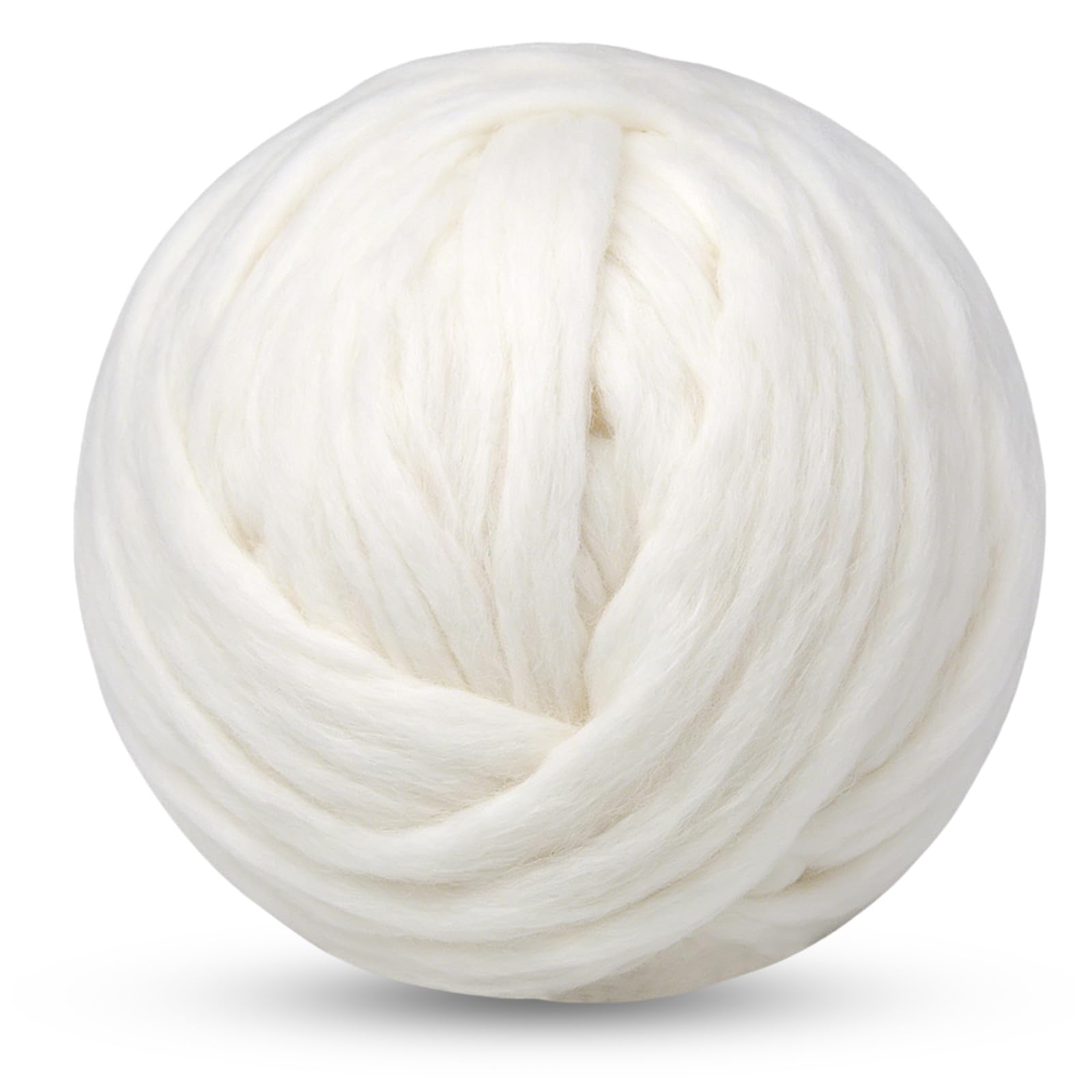 Ramlur White Felting Wool, 454g/1lb Wool Roving, Wool Felting Yarn