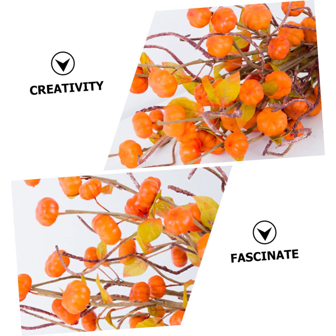 PRETYZOOM 3 Sätze Künstlicher Kürbiszweig Kürbisse Kunstplflanze Artificial Plant Herbsdeko Pumpkin Decor Blumenstecker Herbstpicks Thanksgiving-kürbiszweig Schaum Orange 3 Stück * 3