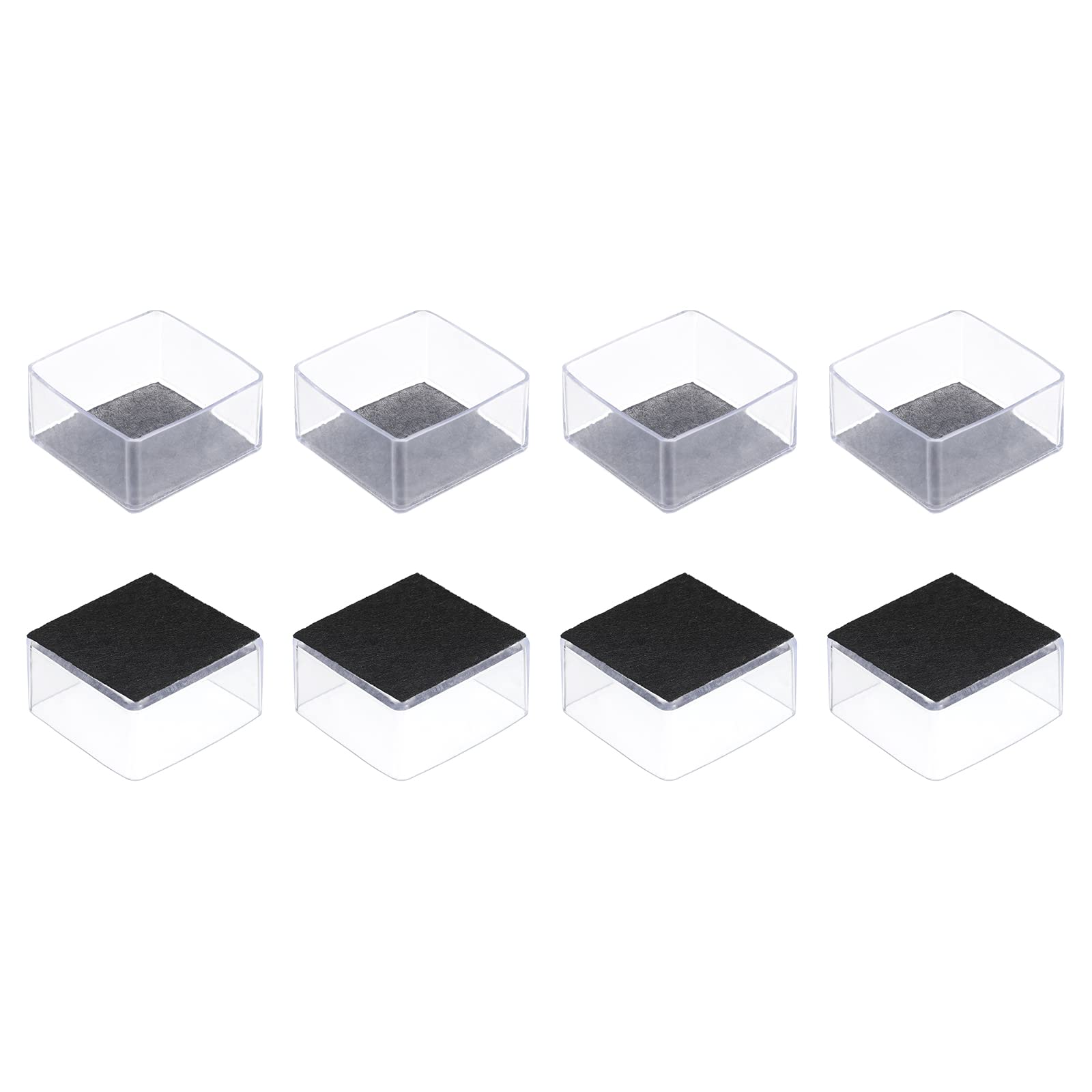 Protectores de suelo para patas de silla de madera dura, tacos cuadrados de PVC, 8 piezas