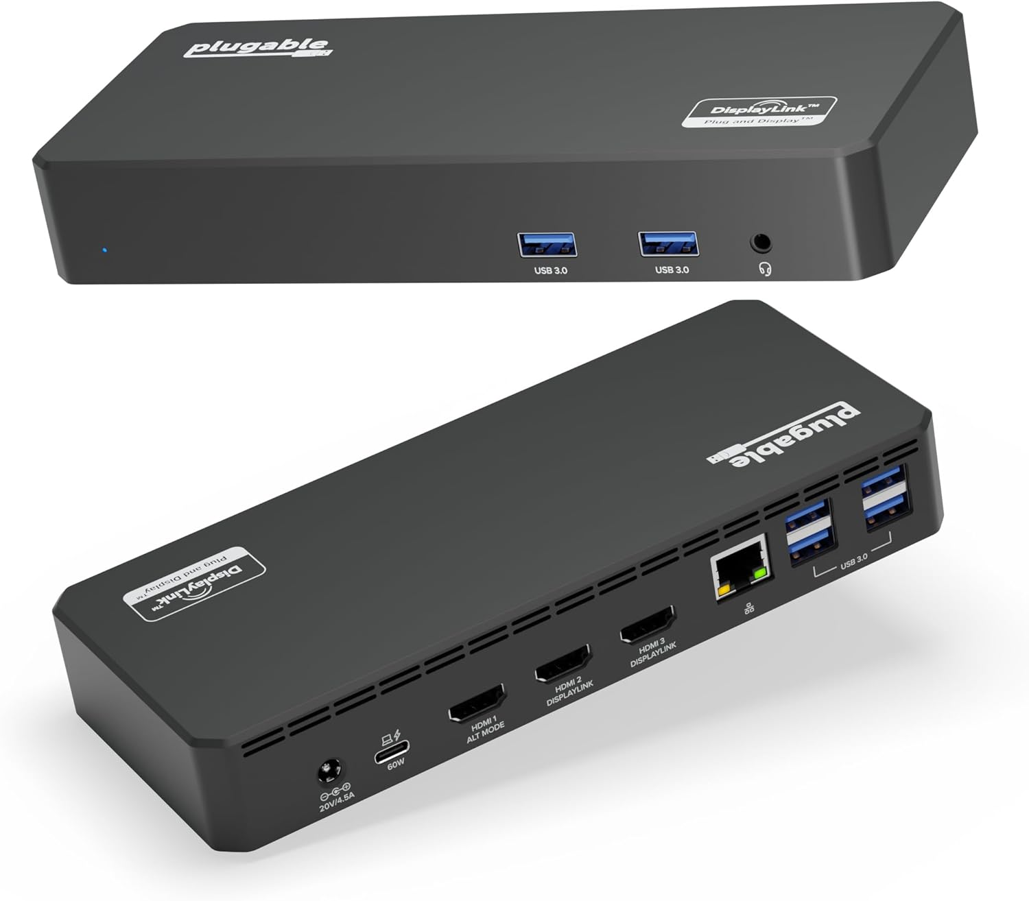 Plugable USB C Triple Display Docking Station with Laptop Charging