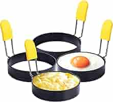 Anelli Per Uova In Acciaio Inox - Set 4 Pezzi Con Manico Silicone, Antiaderenti, Per Omelette E Burger - Foto 6