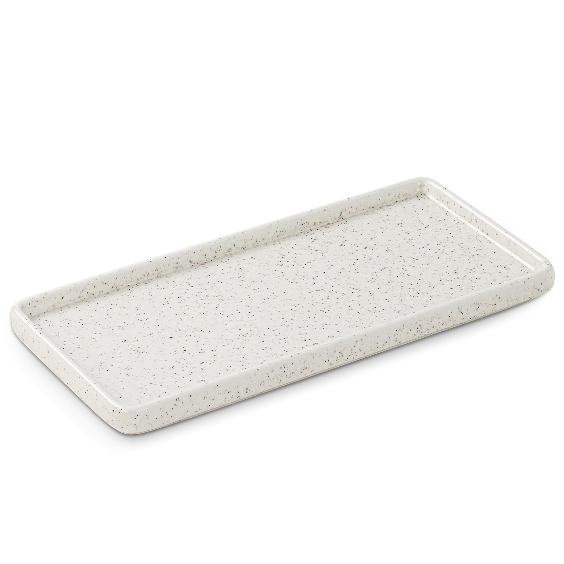 LoeJan 6" Bathroom Tray, Ceramic Vanity Dish for Counter Kitchen Soap Perfume Candle, Small Organizer Plate for Home Decor Plant