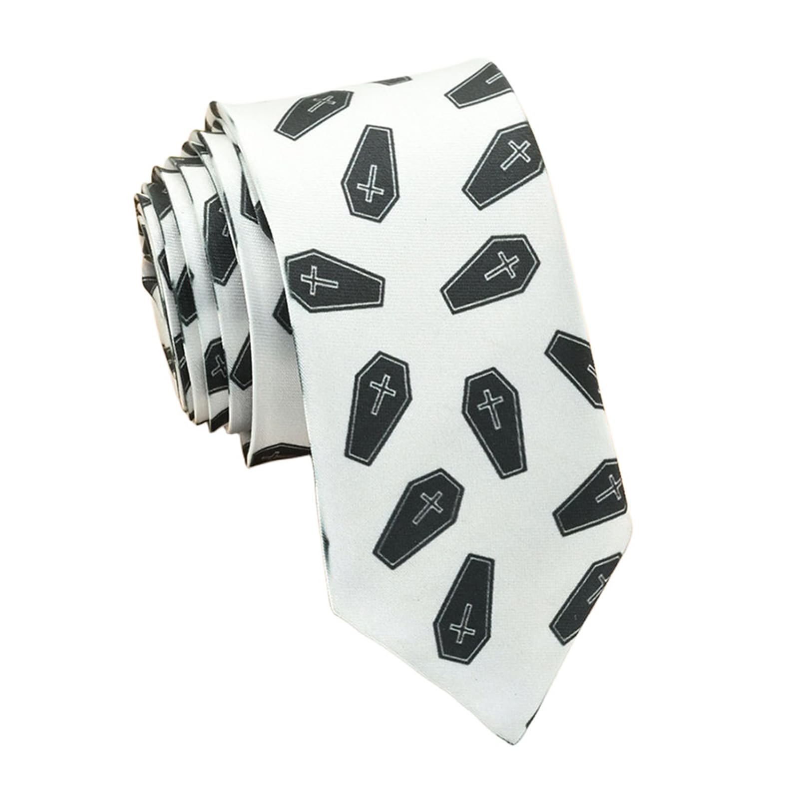 MICFENY Stylish Halloween Theme Pattern Necktie Comfortable Neck Tie Punk Neckwear For Wear And Holiday Celebrations