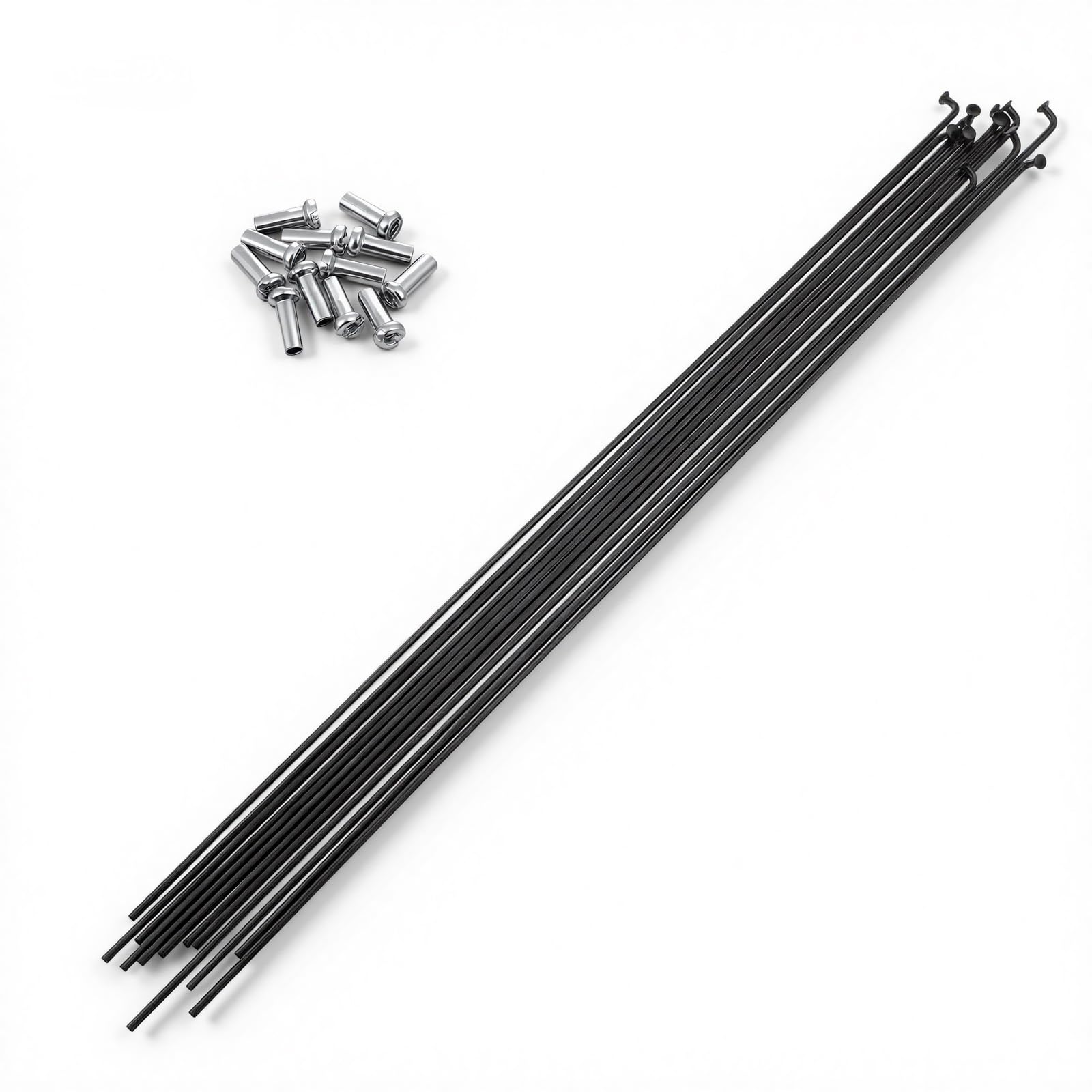 12pcs 290mm/11.4inch Stainless Steel Spokes Mountain Bike/Road Bike Steel 14G Spokes Black with 12mm Nipples