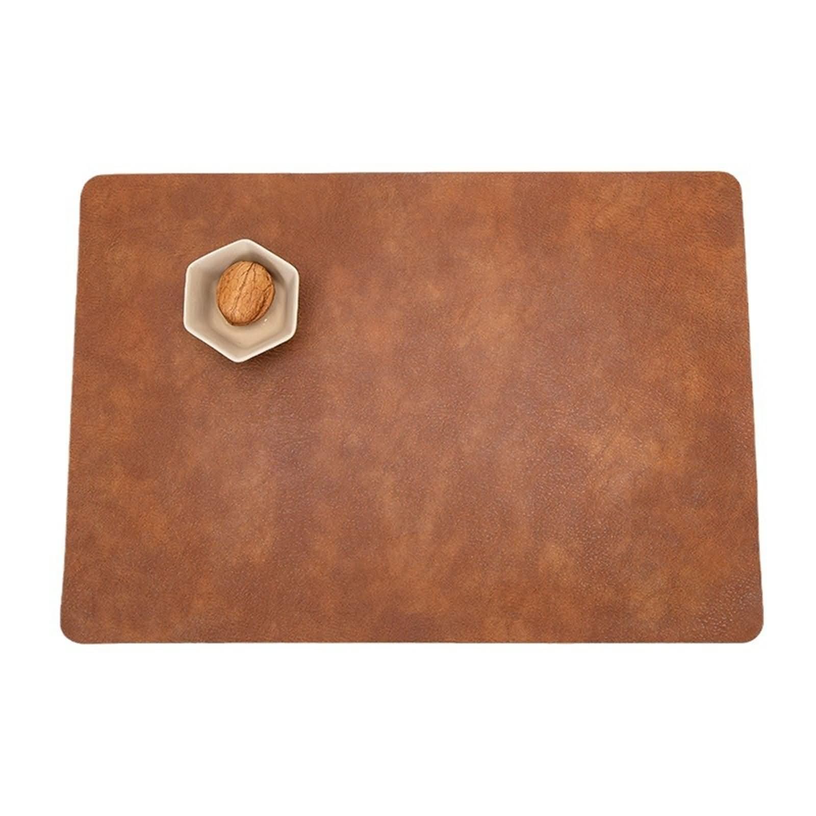 6 Pièces Napperon Table Salle a Manger, 30 x 43 CM Brun Orange Set Table Antidérapant à Manger, Couleur Unie avec Rectangle