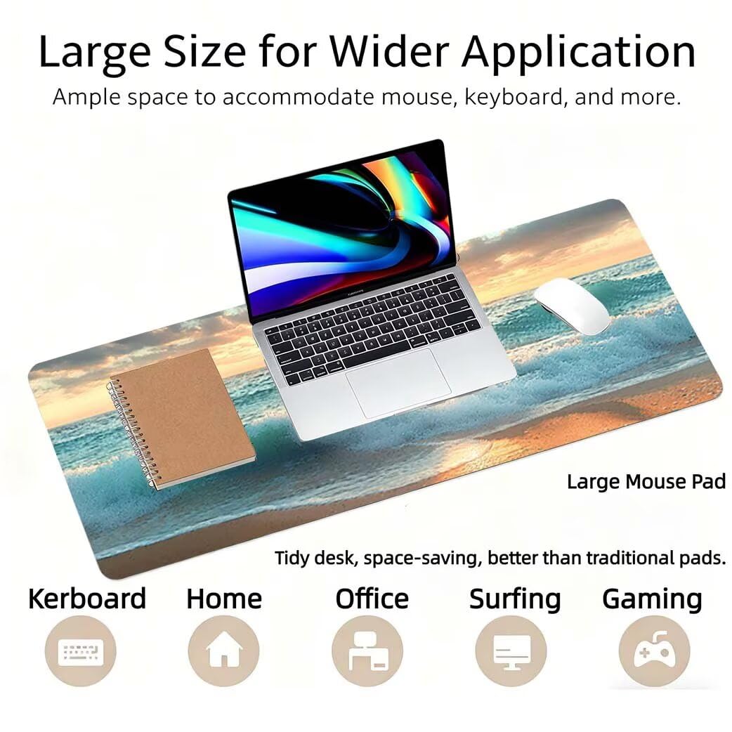 Lpfieonn Skeleton Schreibtischunterlage XXL, Schwarz Schreibtischunterlagen Großes, Gaming Mousepad XXL mit ernähter Rand und Rutschfeste Gummibasis, Desk Mat für PC/Laptop/Mausa 120x60cm PF-2188