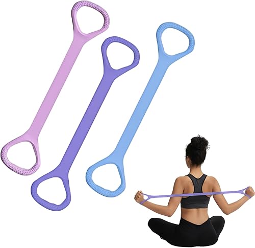 Figura 8 Banda de resistencia de fitness, bandas de resistencia de ejercicio para mujeres, bandas de resistencia con asas para brazos, espalda, 3