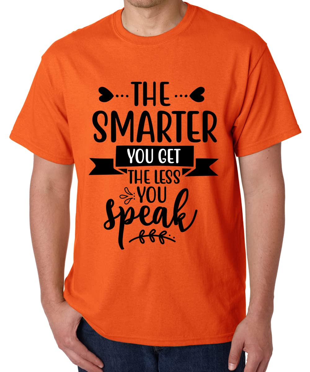 CaseriaMen's Round Neck Cotton Half Sleeved T-Shirt with Printed Graphics - Less Speak Smarter