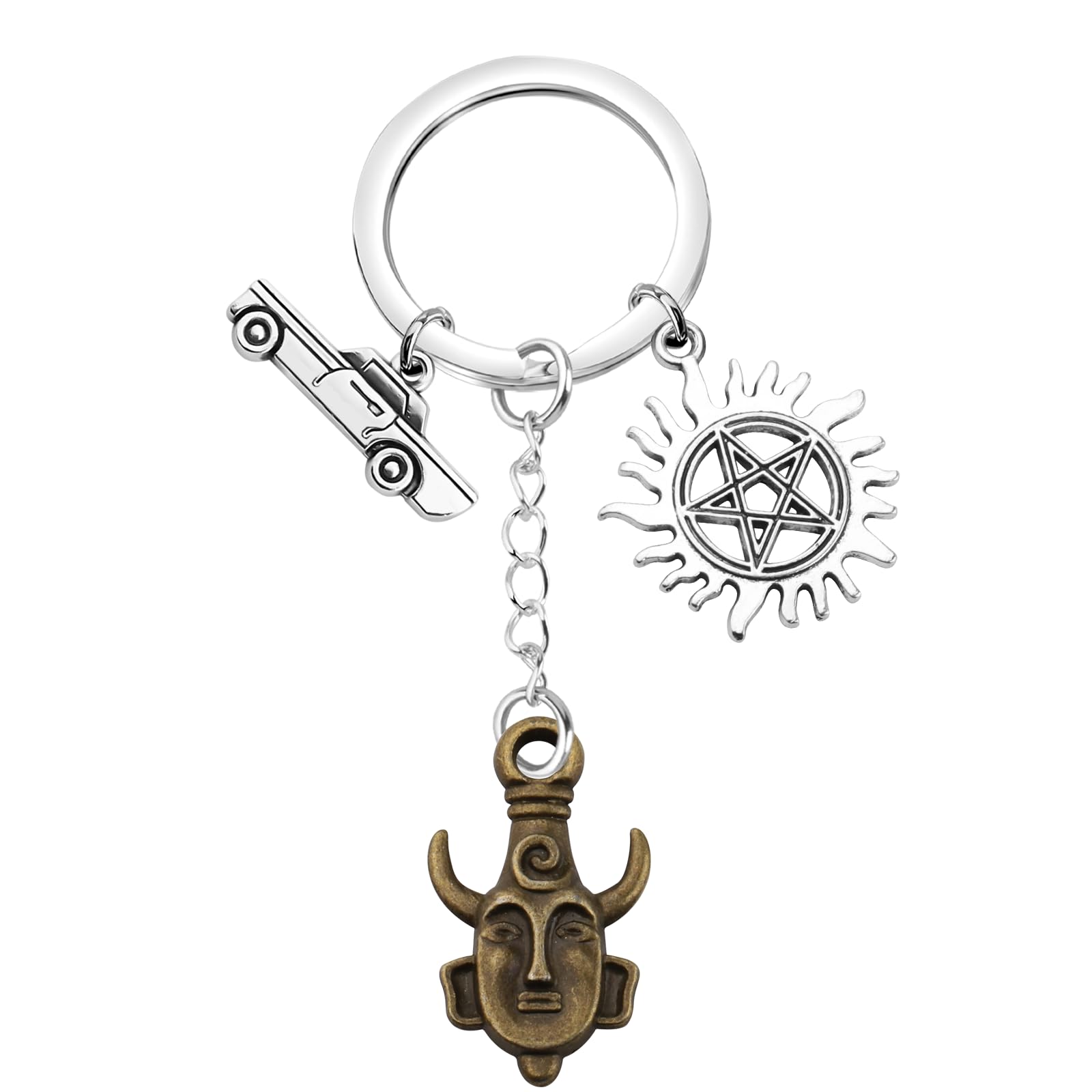 KUIYAIWinchester Brothers Gift Pentagram Symbol Keychain Tv Show inspired Gift For Fan (pentagram kr UK)