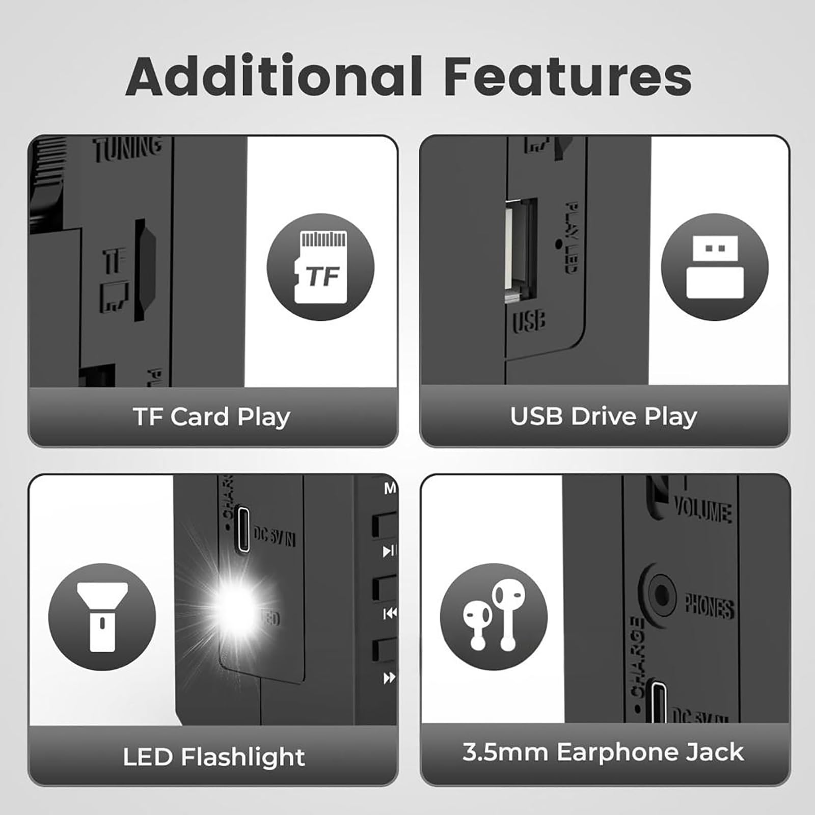 KEhtu Reproductor De Casetes Solar, Grabador De Altavoz Bluetooth Portátil, Recargable, Admite Reproducción USB, para Música, Aprendizaje De Idiomas, Regalos para Estudiantes Y Personas Mayores.