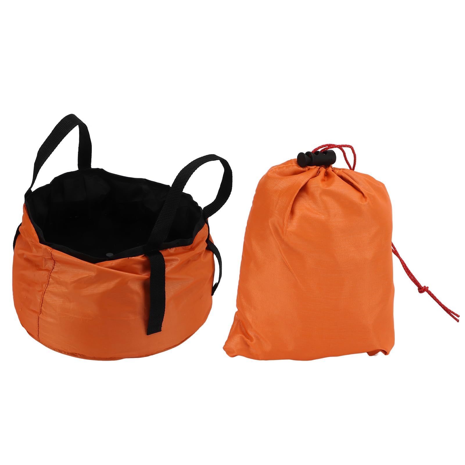 Collapsible Bucket, Portable Lightweight Folding Bucket Wash Basin Water Container with Handle for Outdoor Camping Hiking Fishing Car Cleaning (Orange)