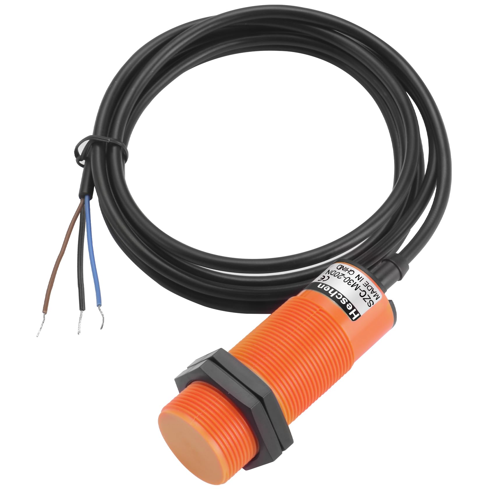 Heschen Pojemnościowy czujnik zbliżeniowy M30, SZC-M30-20DN, odległość wykrywania 1-20 mm, 10-30 V DC, 200 mA, 3-przewodowy nr