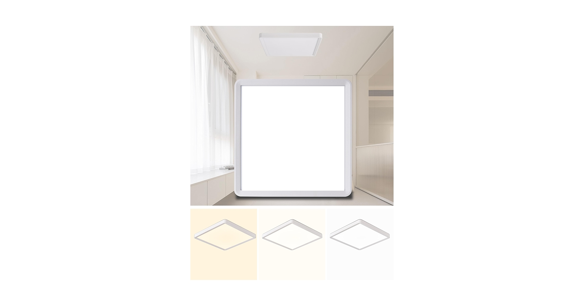 Square Led Flush Mount Ceiling Light,16 Inch 40w 3820lm led