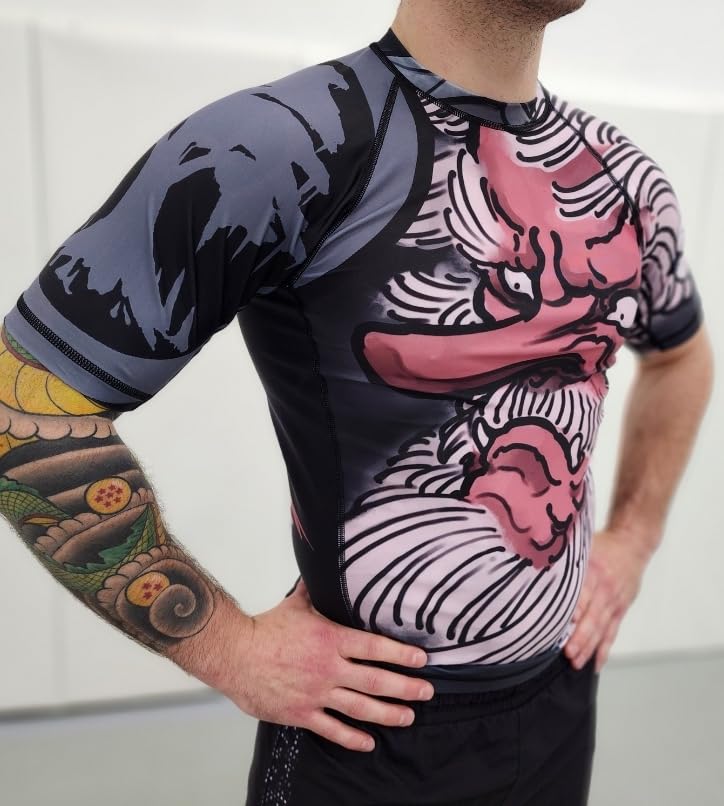 Tengu BJJ Rash Guard; Compression Fit Shorrt Sleeve2