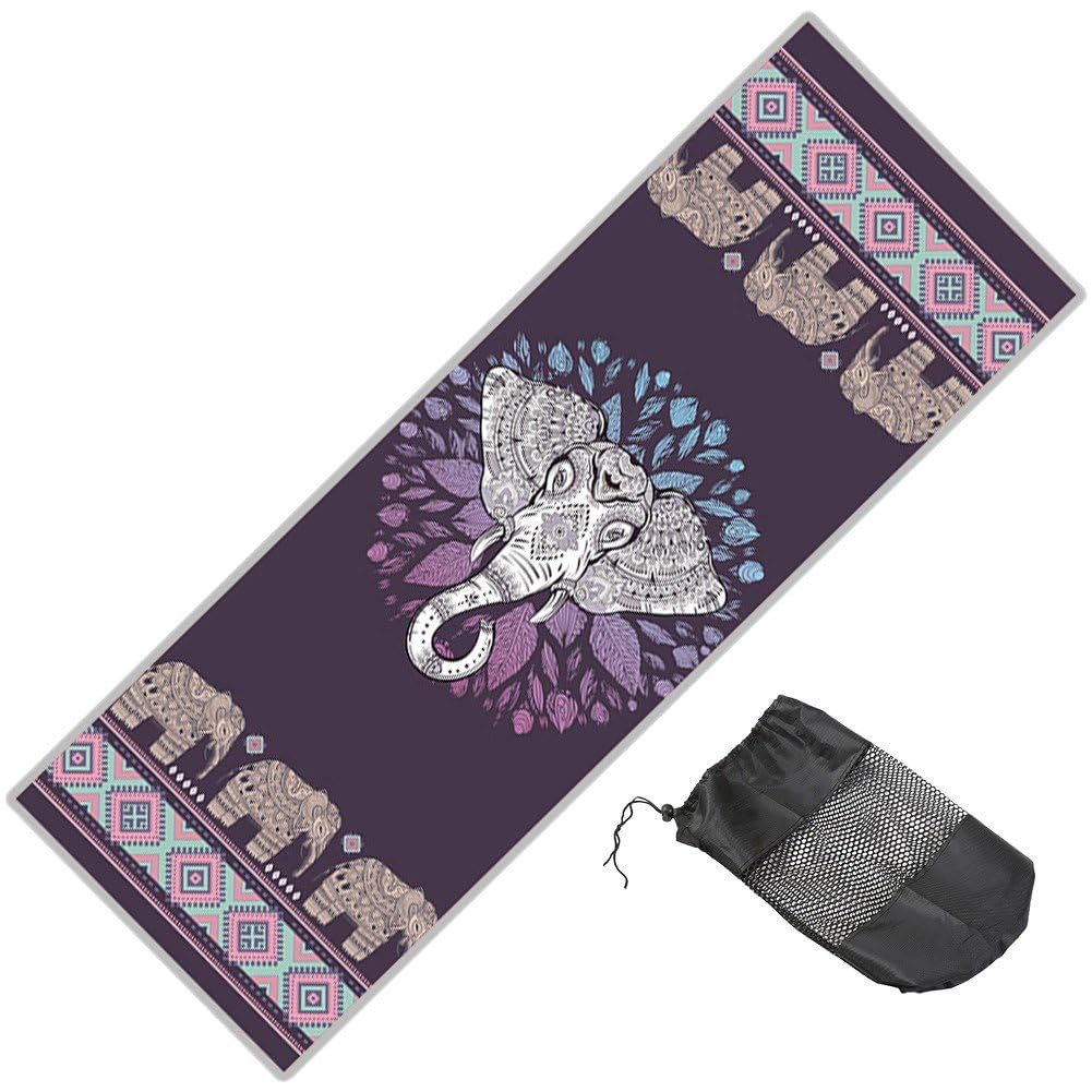 Serviette de yoga antidérapante imprimée pour pilates