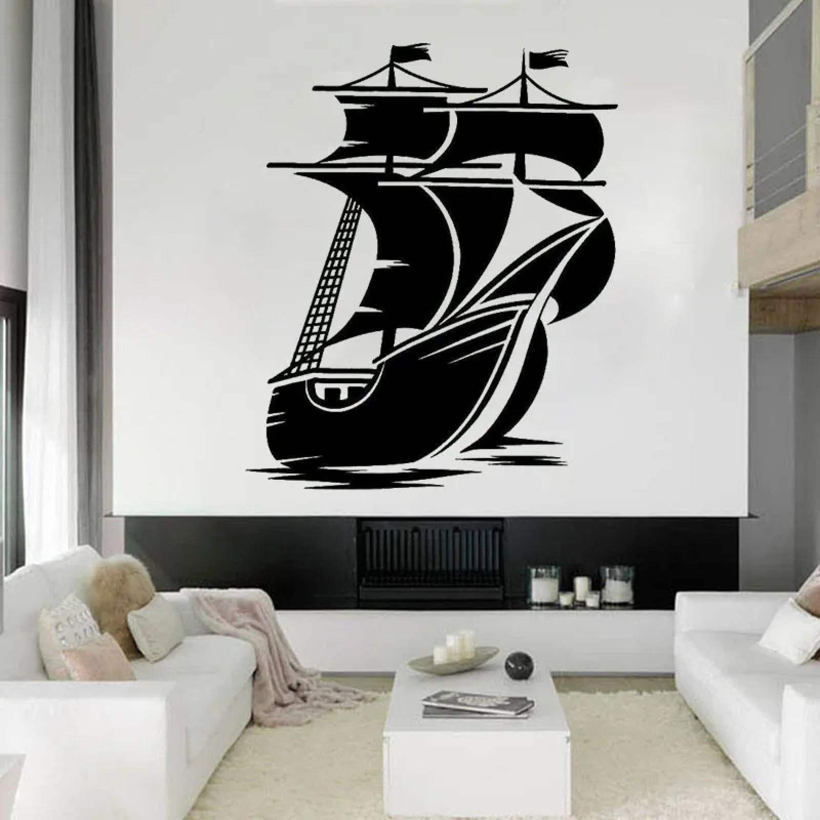 Ocean wall Stickers Boat Sails Marine Theme Vinyl Window Stickers Bedroom Bathroom House Decoration murals
