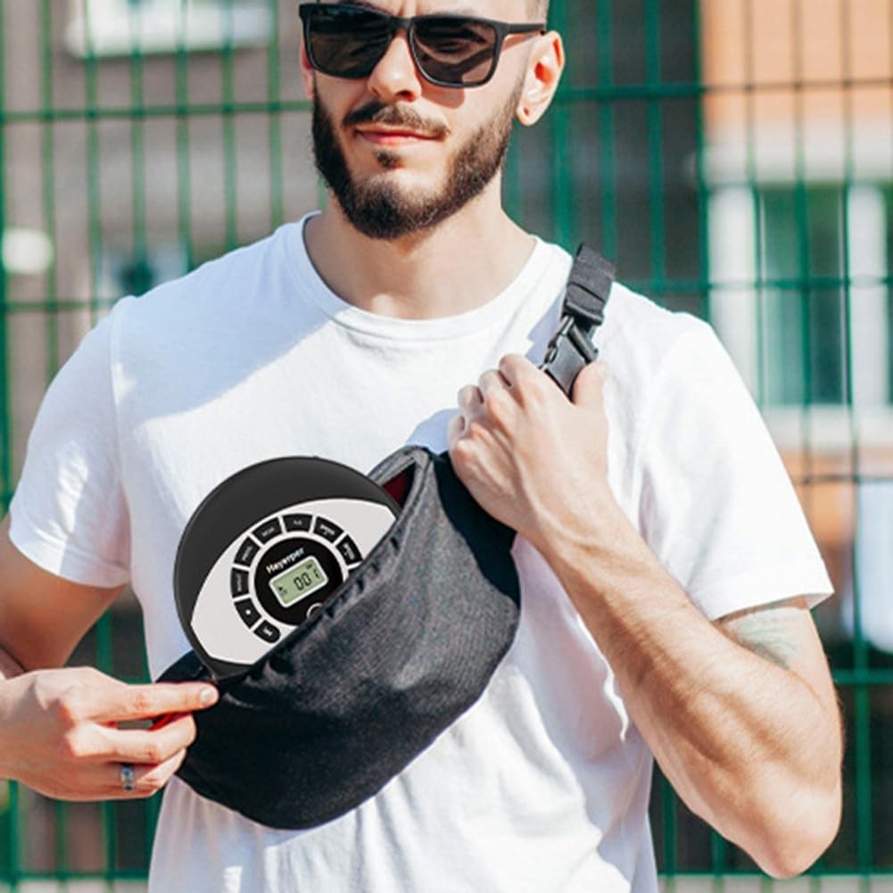 Lettore CD ricaricabile con ingresso USB AUX portatile | Ricaricabile 2000mAh per batteria, tecnologia anti-skip, design portatile nero, doppio altoparlante, audio chiaro