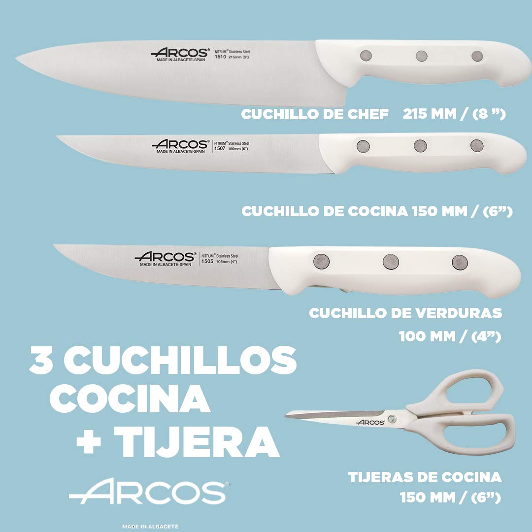 Arcos Serie Maitres - Ensemble de couteaux de cuisine (Blanc)