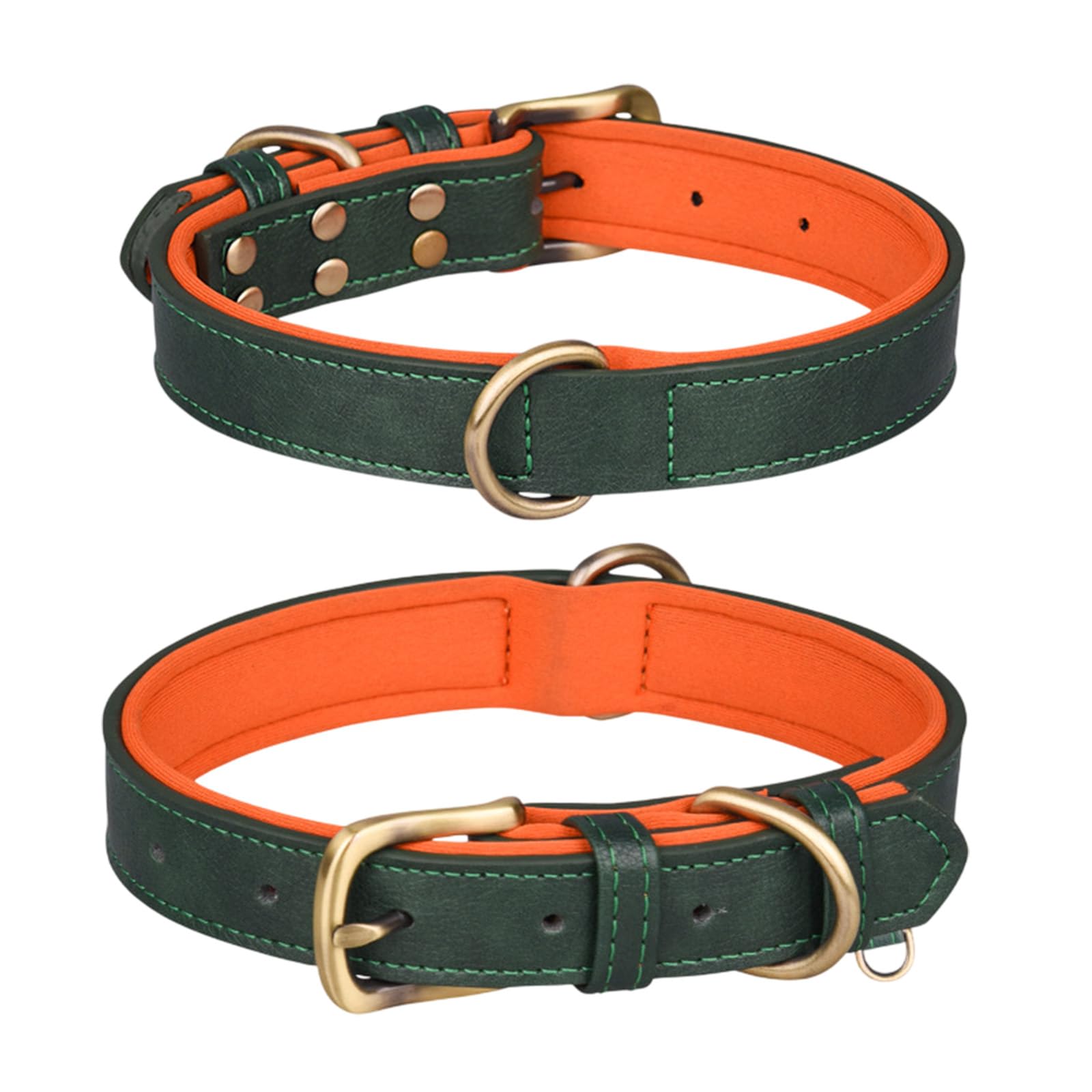 Pet Collars, Leather Dog Collar with Engraved Metal Buckle, Walking Training Daily Used for Small Medium Large Dogs Puppy