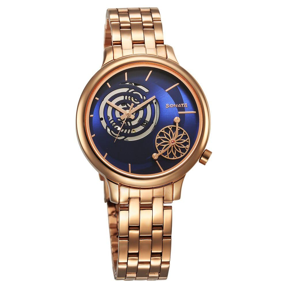 Sonata Unveil Quartz Analog Blue Dial Metal Strap Watch for Women-8190WM03 (B0CRHR9QLR) Amazon Price History, Amazon Price Tracker